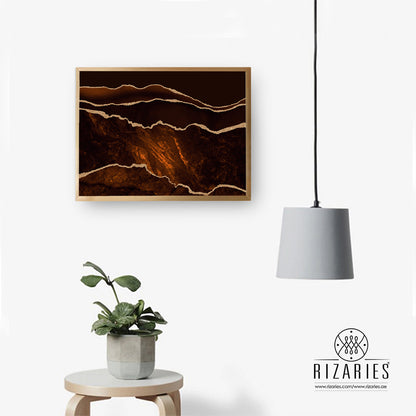 Brown Lava Abstract Canvas Painting