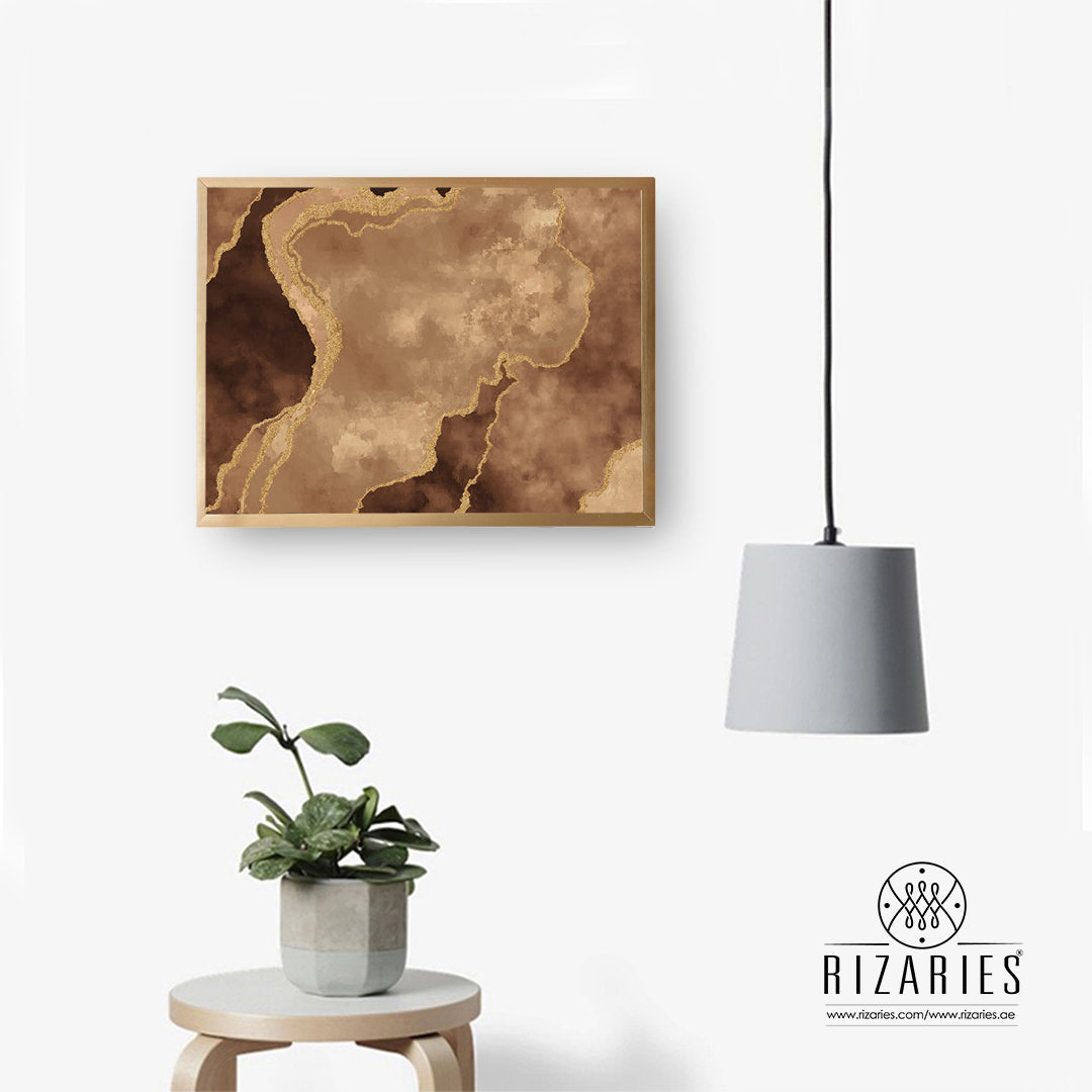 Copper Gold Abstract Canvas Painting