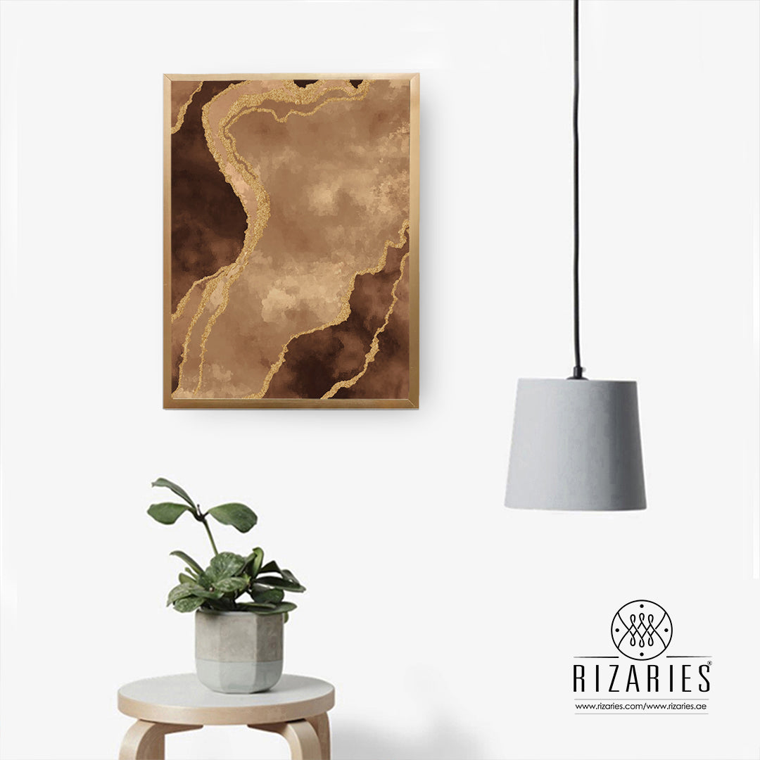 Copper Gold Abstract Canvas Painting