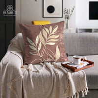 SuperSoft Pink Mauve Leaf Throw Pillow
