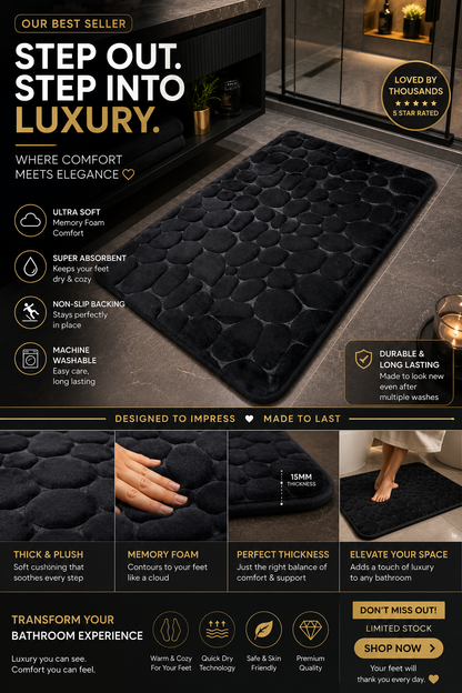 SuperSoft Memory Pebble Door/Bath Mat