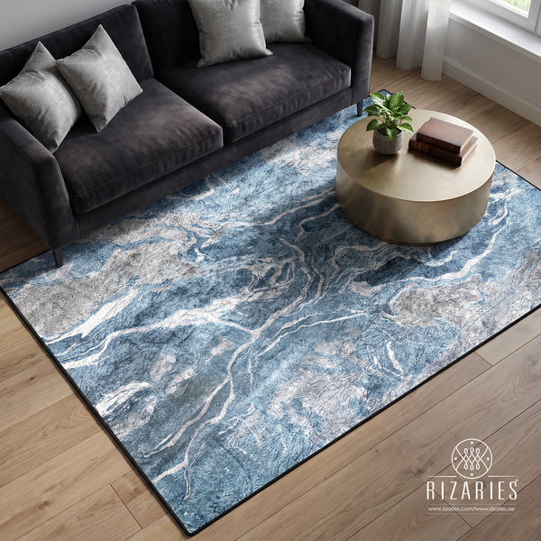 Powder Blue Marble Centerpiece (Rug)
