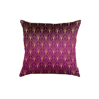 Thumbnail for SuperSoft Gold Purple Throw Pillow
