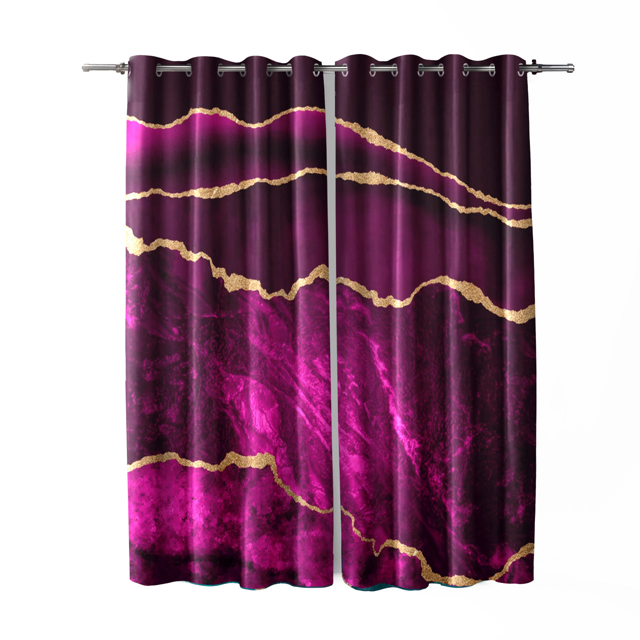 Purple & Gold Abstract Curtains