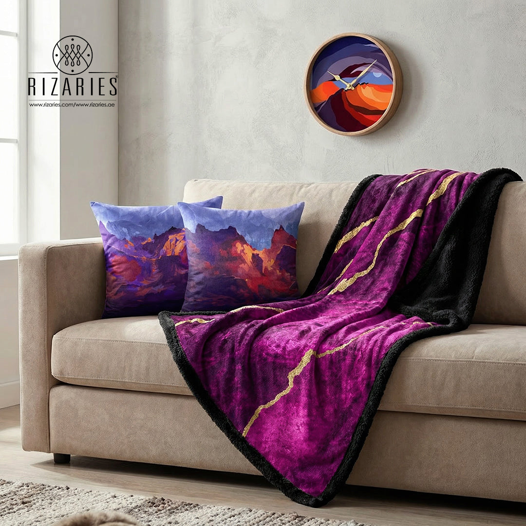 Purple Abstract Cozy Living Set