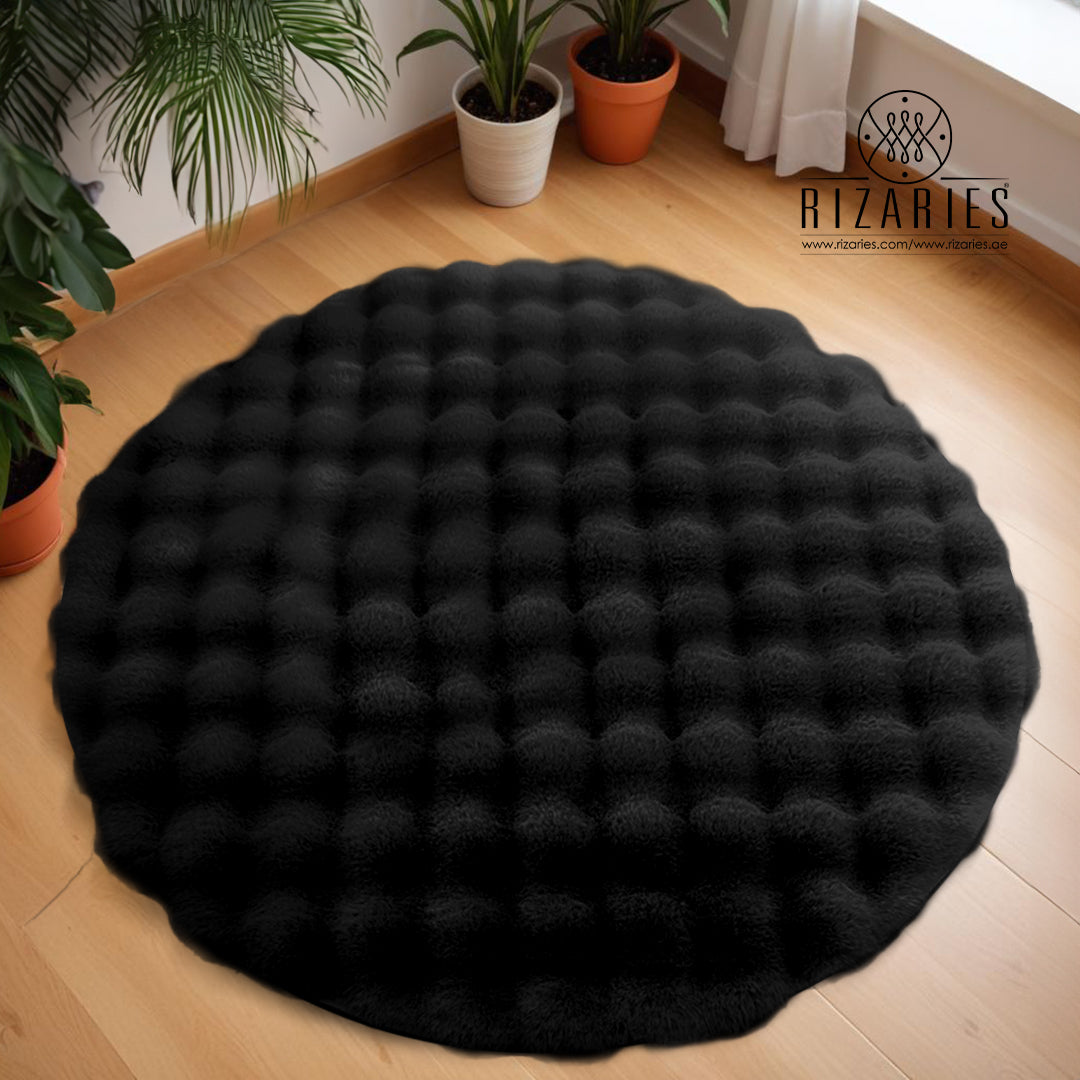 SuperSoft Box Style Fur Round Rug