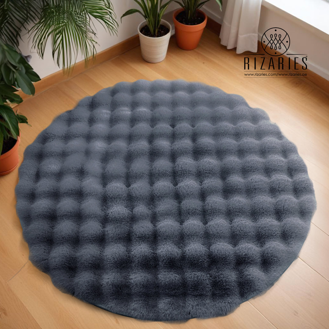 SuperSoft Box Style Fur Round Rug