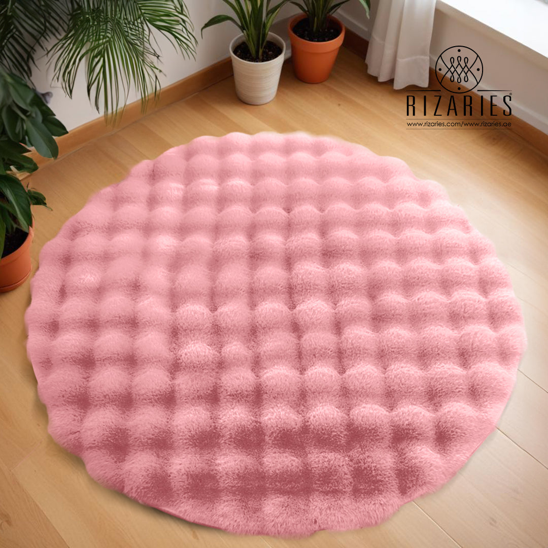 SuperSoft Box Style Fur Round Rug