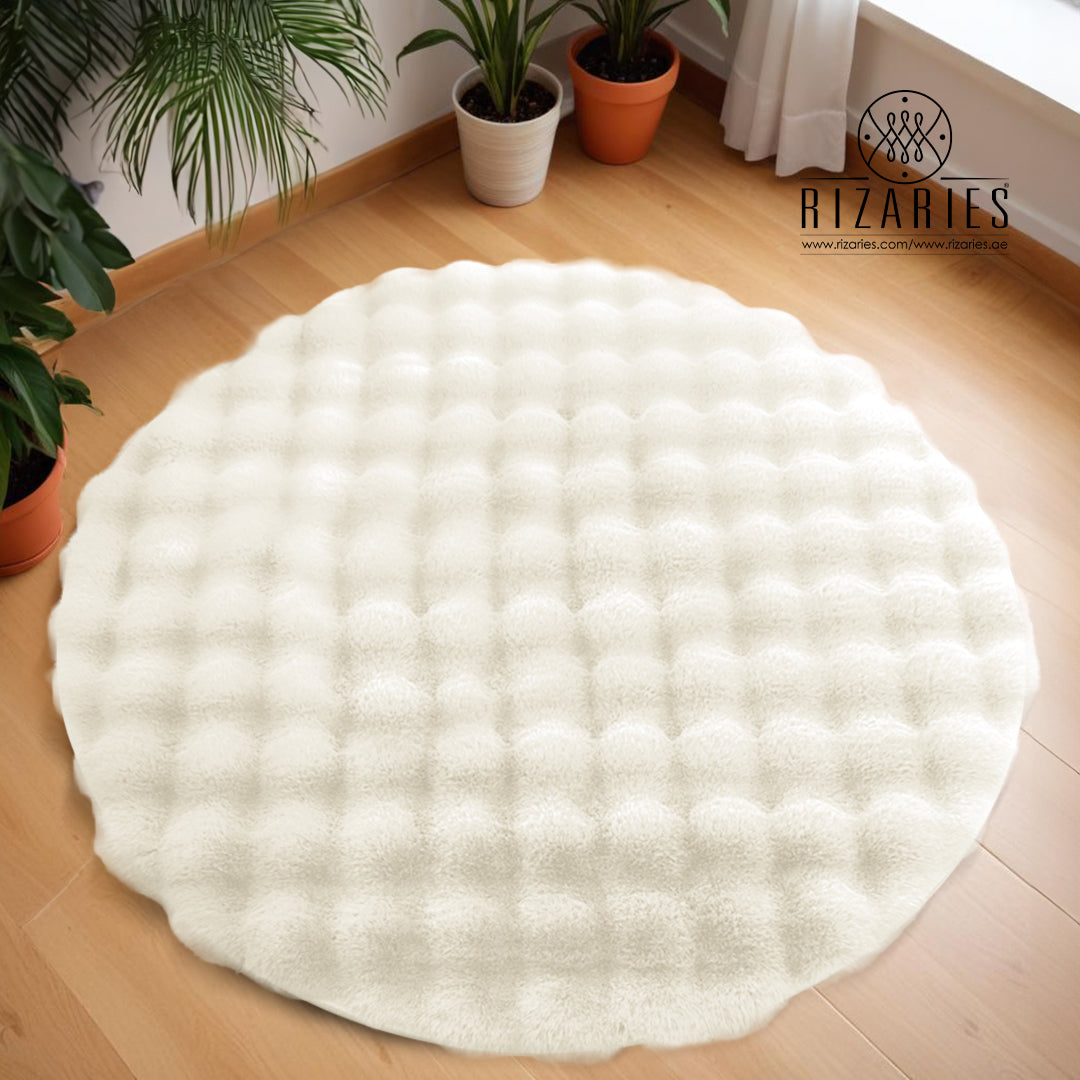 SuperSoft Box Style Fur Round Rug