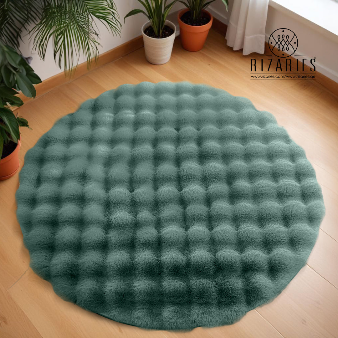 SuperSoft Box Style Fur Round Rug