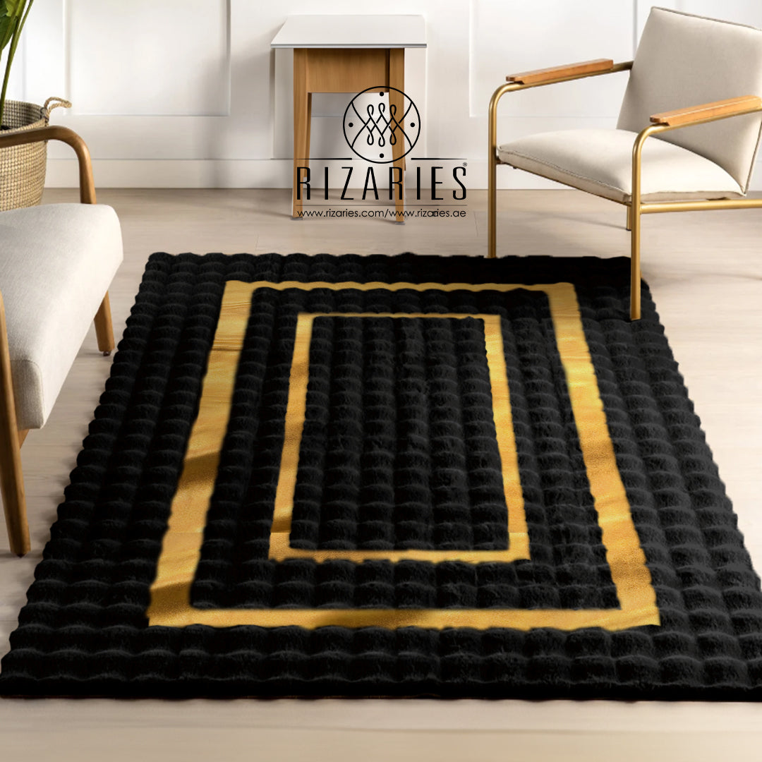 SuperSoft Box Style Fur with Gold Centerpiece (Rug)