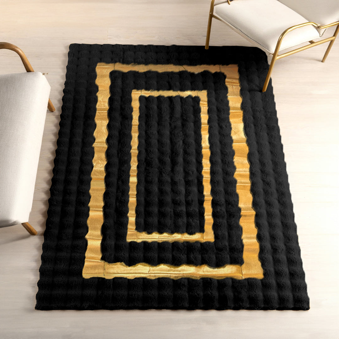 SuperSoft Box Style Fur with Gold Centerpiece (Rug)