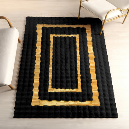 SuperSoft Box Style Fur with Gold Centerpiece (Rug)