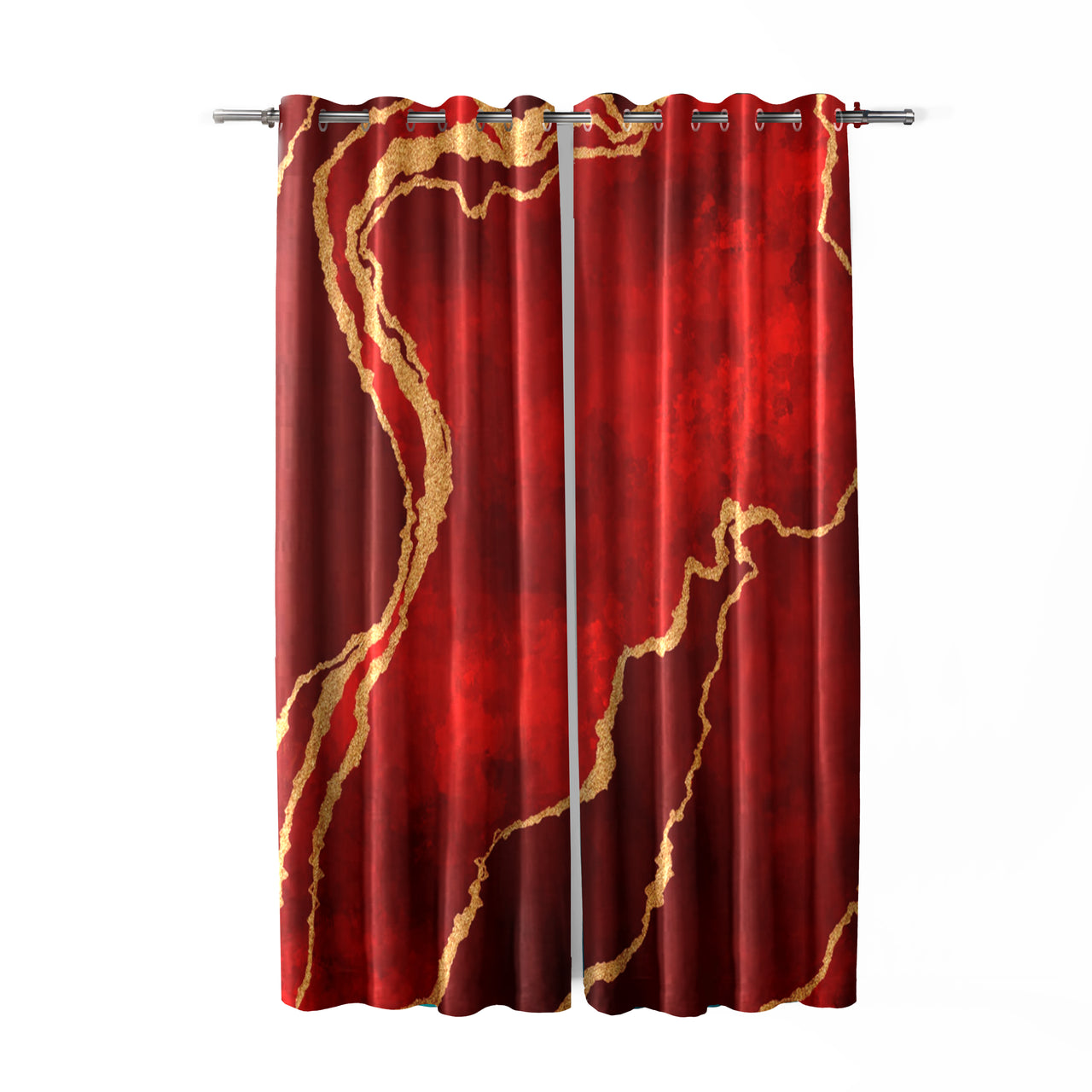 Maroon Abstract Curtains