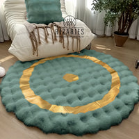 Thumbnail for SuperSoft Box Style Fur with Gold Round Rug
