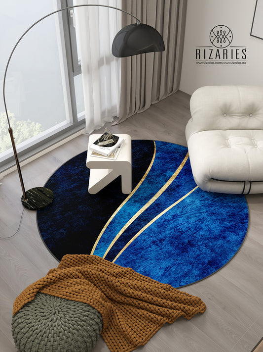 Shades of Blue Round Centerpiece (Rug)