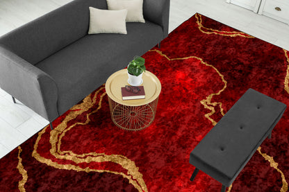 Burgundy Abstract Centerpiece (Rug)