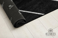 Thumbnail for Black Silver Geometric Centerpiece (Rug)