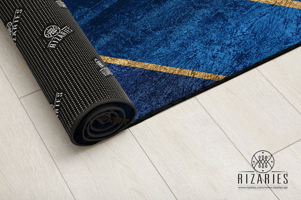 Blue Geometric Centerpiece (Rug)