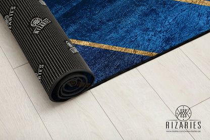 Blue Geometric Centerpiece (Rug)