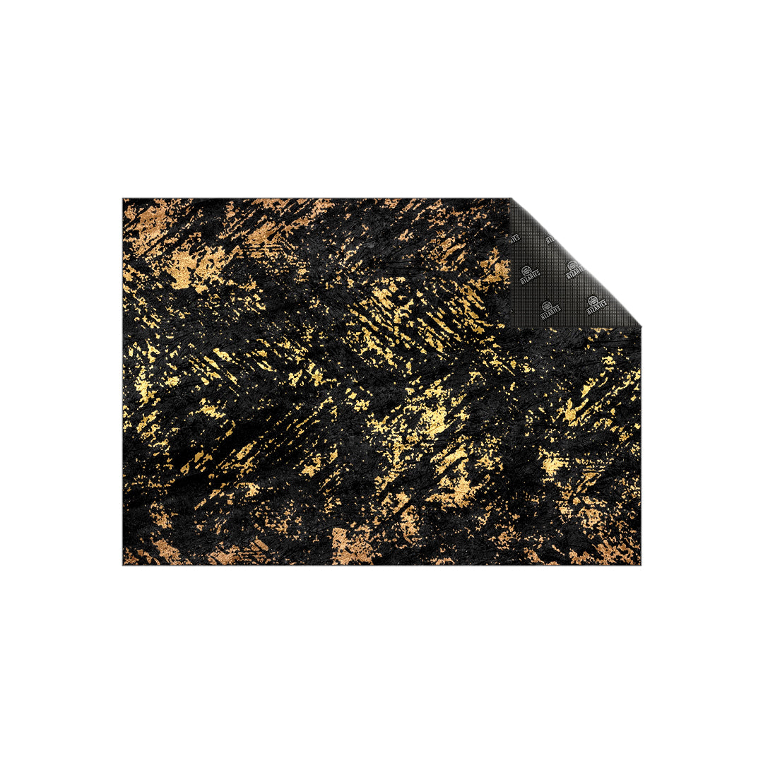 Black Gold Abstract Pattern Centerpiece (Rug)