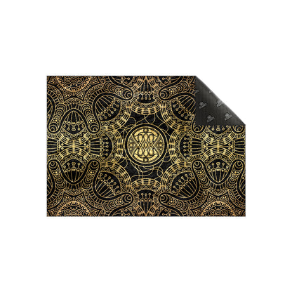 Gold Geometric with Black Centerpiece (Rug)