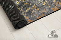 Thumbnail for Grey Gold Abstract Pattern Centerpiece (Rug)