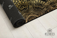 Thumbnail for Gold Geometric with Black Centerpiece (Rug) (CLEARANCE SALE)