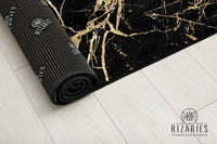 Thumbnail for Black Shades of Gold Abstract Centerpiece (Rug)