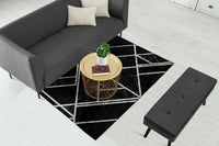 Thumbnail for Black Silver Geometric Centerpiece (Rug)