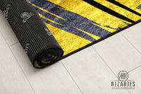 Thumbnail for Yellow Grey Abstract Centerpiece (Rug)