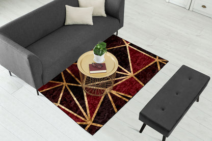 Burgundy Geo Metallic Centerpiece (Rug)