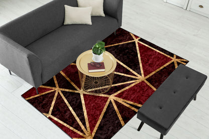 Burgundy Geo Metallic Centerpiece (Rug)