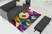 Thumbnail for Colorful Triangle Geometric Centerpiece (Rug)