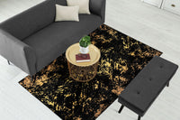 Thumbnail for Black Gold Abstract Pattern Centerpiece (Rug) (CLEARANCE SALE)