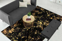 Thumbnail for Black Gold Abstract Pattern Centerpiece (Rug) (CLEARANCE SALE)