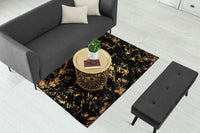 Thumbnail for Black Gold Abstract Pattern Centerpiece (Rug) (CLEARANCE SALE)