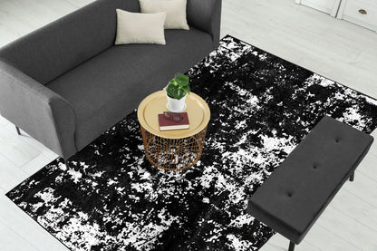 Black White Abstract Centerpiece (Rug)