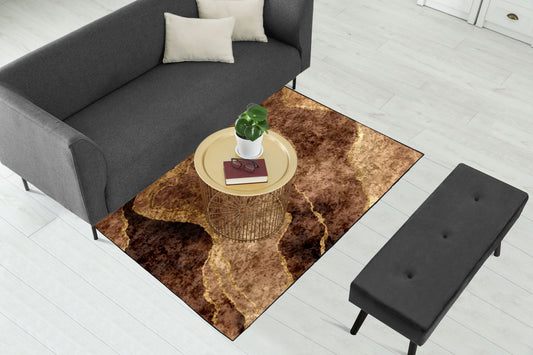 Copper Gold Abstract Centerpiece (Rug)