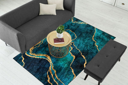 Sea Green Abstract Centerpiece (Rug)