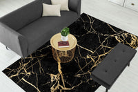Thumbnail for Black Shades of Gold Abstract Centerpiece (Rug)