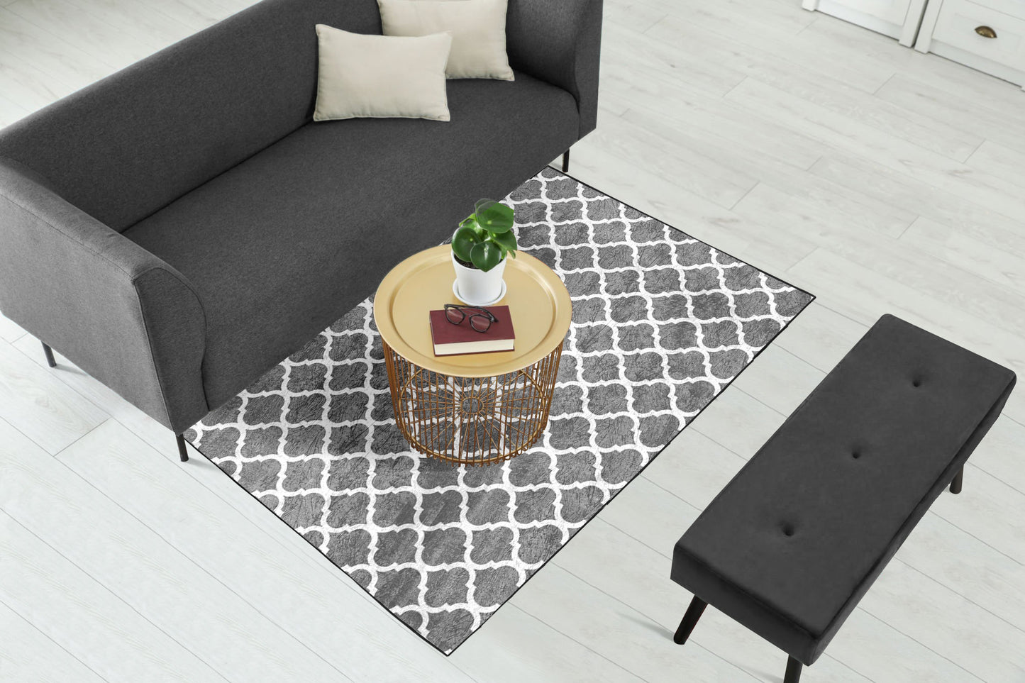 Grey Moroccan Centerpiece (Rug)