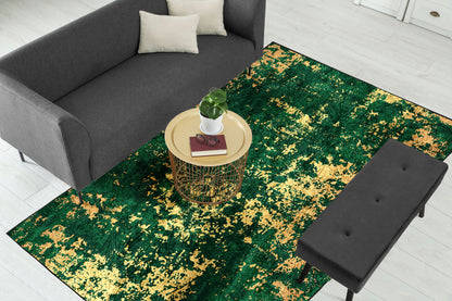 Green Gold Abstract Pattern Centerpiece (Rug)