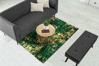 Thumbnail for Green Gold Abstract Pattern Centerpiece (Rug) (CLEARANCE SALE)