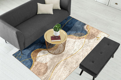 Navy Wavy Centerpiece (Rug)