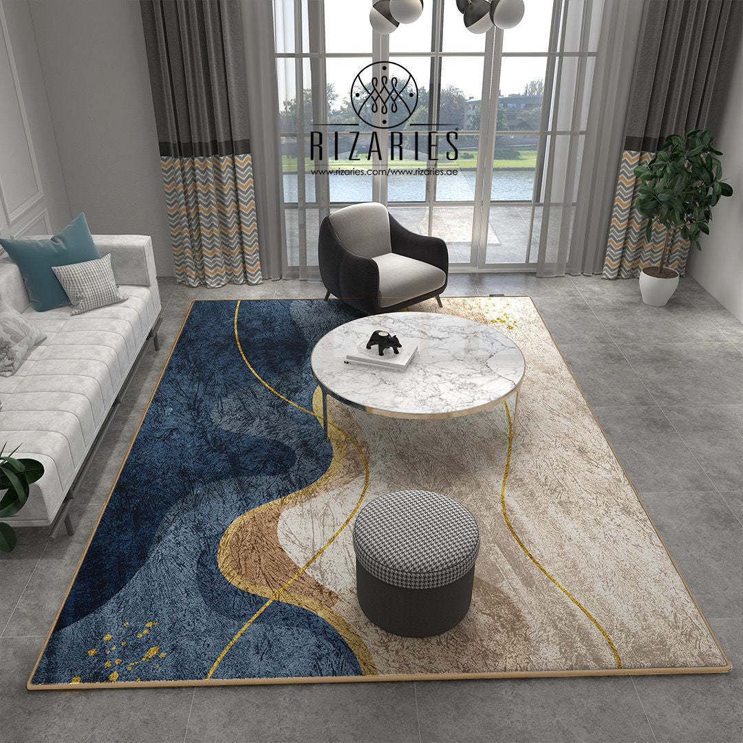 Navy Wavy Centerpiece (Rug)