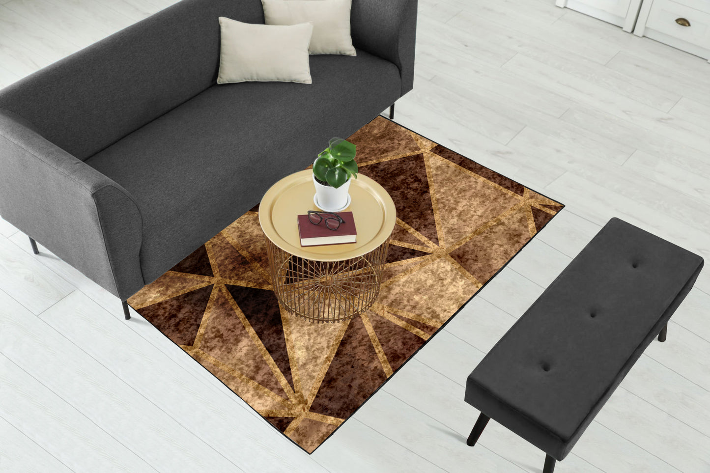 Copper Gold Triangle Centerpiece (Rug)