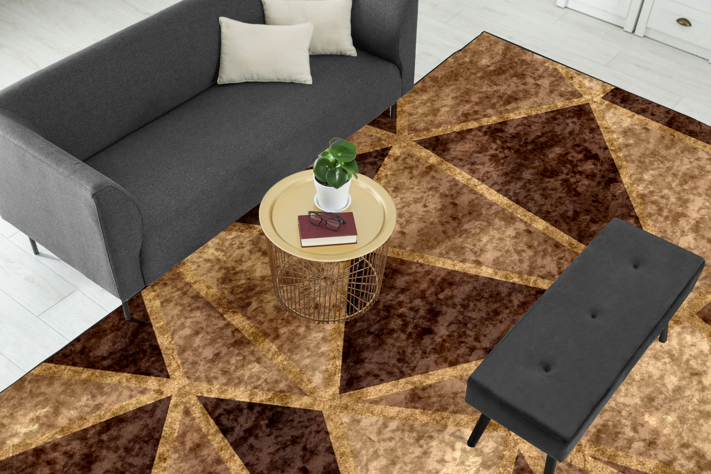 Copper Gold Triangle Centerpiece (Rug)