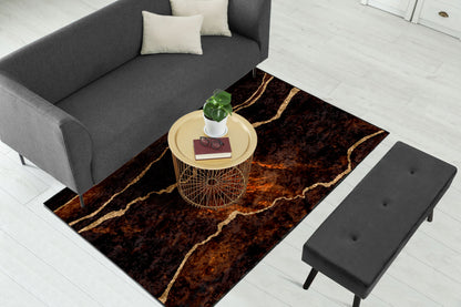 Brown Lava Abstract Centerpiece (Rug)