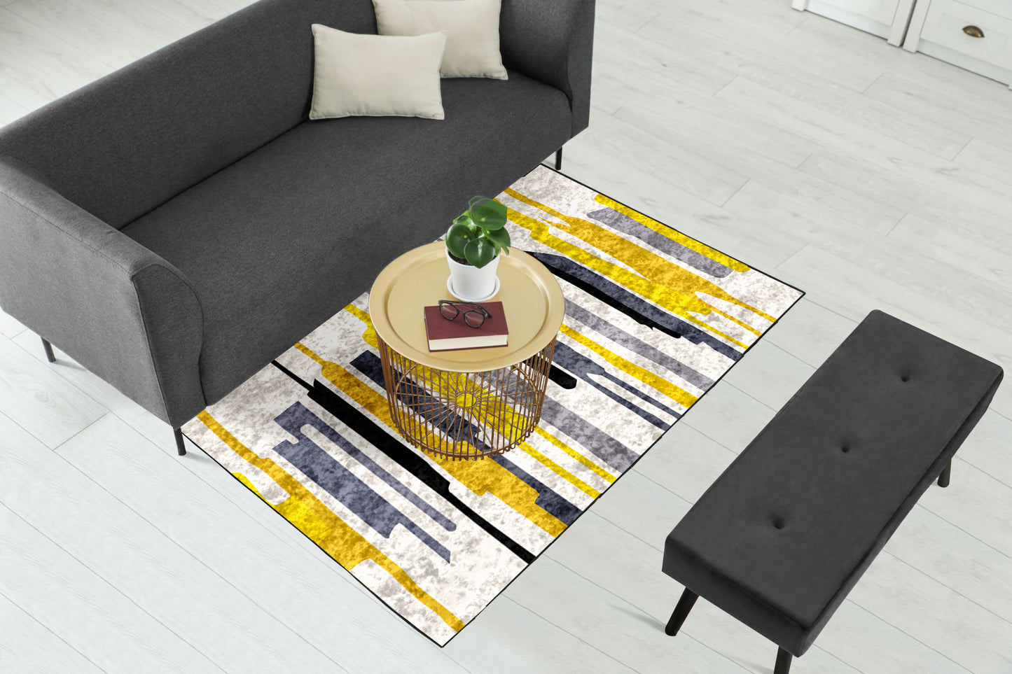 Yellow Lines Centerpiece (Rug)